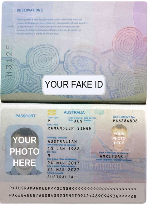 Fake ID Australia Passport Template Best Fake ID Templates