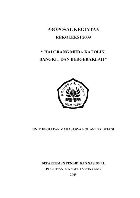 Pdf Proposal Kegiatan Pdf Fileproposal Kegiatan Rekoleksi