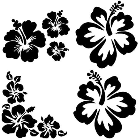 Amazon Hibiscus Decal 4 Pack Hawaiian Hibiscus Flower Decals