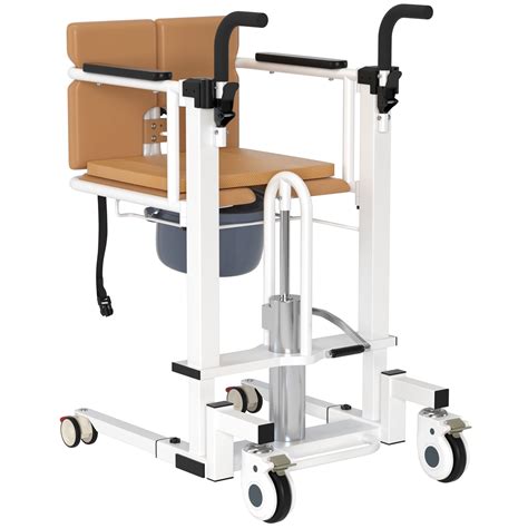 Medical Patient Lift Chair Hydraulic Transferred Lift Wheelchair 180° Split Seat With Cushion