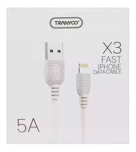 Cable Usb Compatible Carga R Pida Para Iphone A Metro Color Blanco