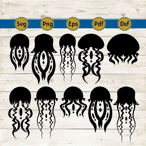 Jellyfish Svg Png Jellyfish Print Jellyfish Dxf Plasma Jellyfish