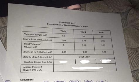 SOLVED Experiment No 12 Determination Of Dissolved Oxygen In Water