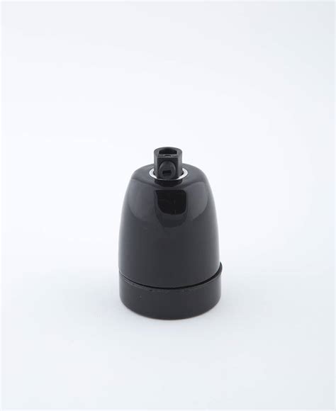 Black Porcelain E27 Bulb Holder - Vintage Style Retro Classic