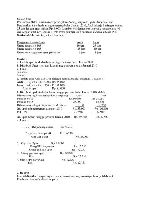 Contoh Soal Dan Jawaban Kewajiban Lancar Dan Penggajian