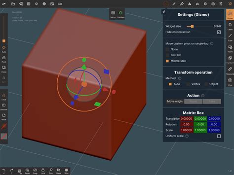 Axis Color In Gizmo Settings Matrix Feature Request Nomad Sculpt