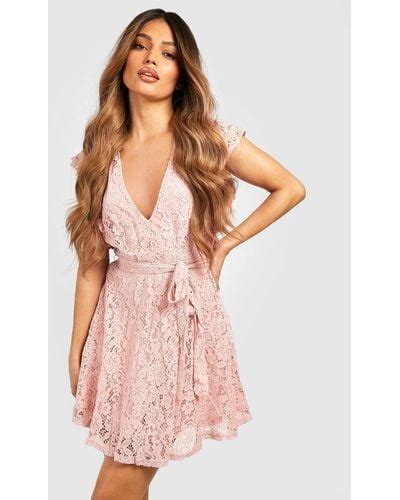 Boohoo Ruffle Skater Dresses For Women Up To 77 Off Lyst