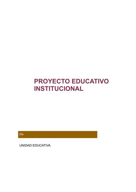 Pdf Proyecto Educativo Institucional Fuente R Brica De