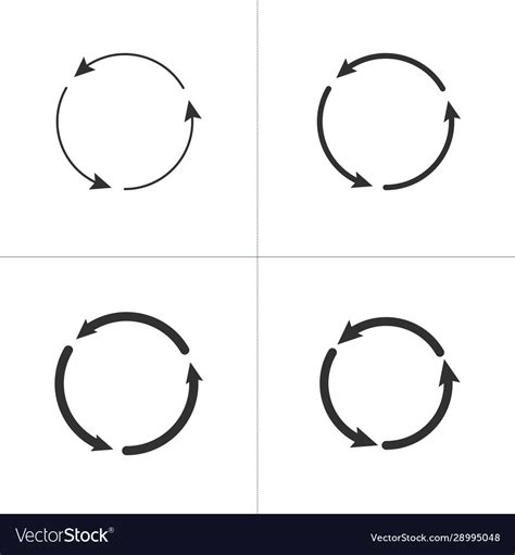 Three Circle Counter Clockwise Arrows Black Icon Vector Image