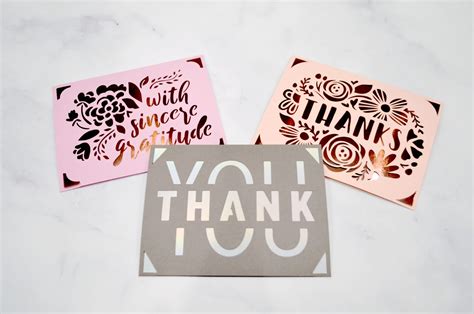 Diy Thank You Cards Cricut / Cricut made Thank You cards - the ...