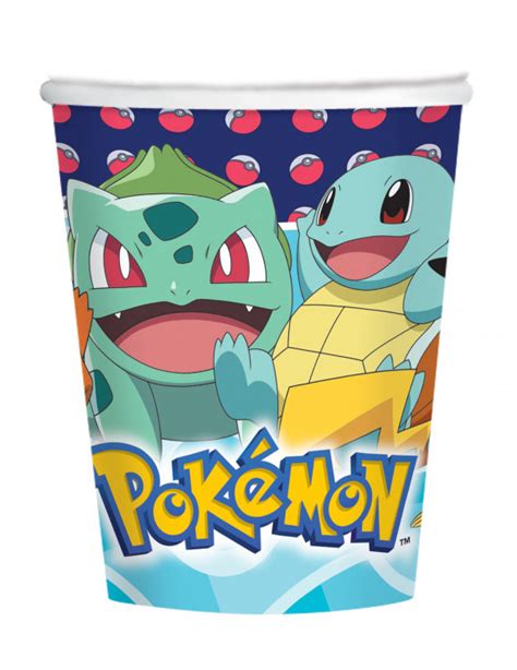 8 Bicchieri In Cartone Pokemon 250 Ml Vegaooparty