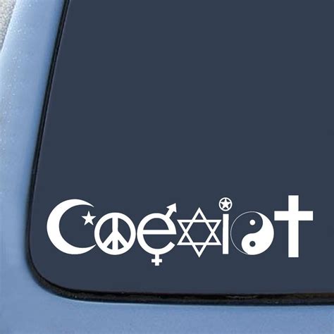 Amazon Coexist Inspirational Bumper Sticker Bumper Vinyl