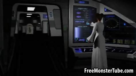 3d Princess Leia Getting Her Pussy Licked By A Droid