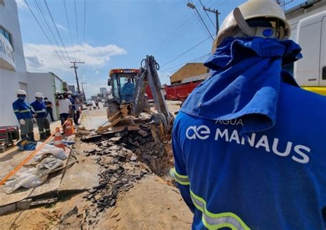 Adutora rompe e deixa bairros da Zona Norte sem água nesta quinta em Manaus