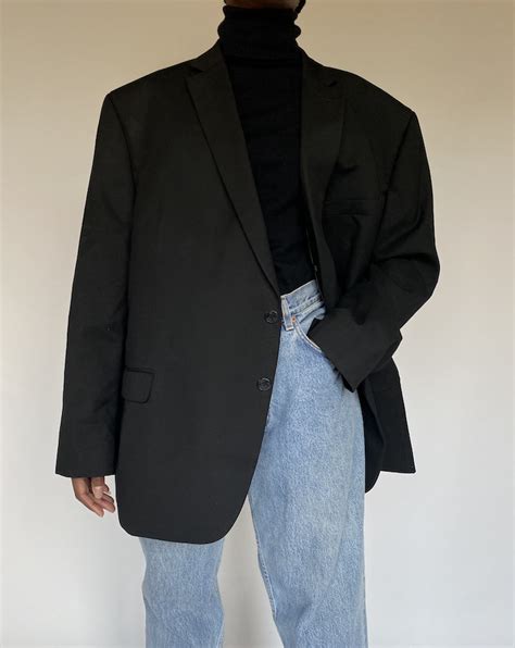 Vintage Oversized Black Blazer 1706 Shop Vintage Collection