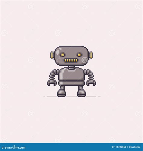 Pixel Art Robot Ilustração Do Vetor Ilustração De Artificial 111728658