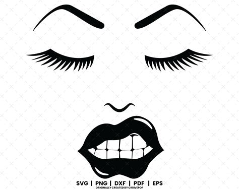 Woman Face Svg Eyelashes Svg Lips Svg Black Woman Face Svg Makeup