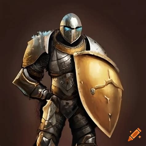 Illustration Of A Warforged Paladin In Steel Plate Armor On Craiyon