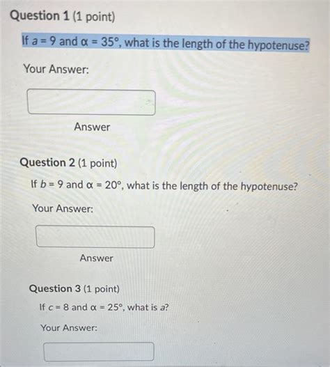 Solved The Following Questions Refer To The Triangle Chegg