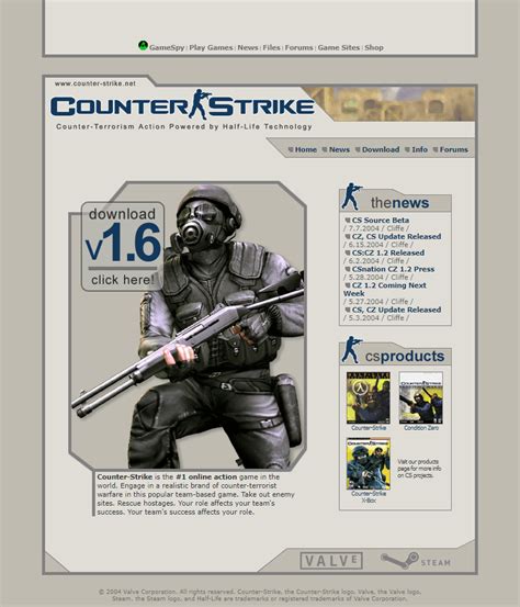 Counter Strike In 2004 Web Design Museum