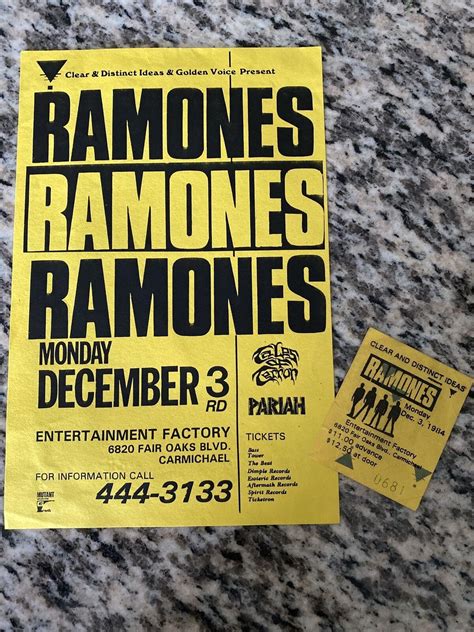 ramones poster flyer 1984! Vintage Flyer & Ticket! | #3567106279