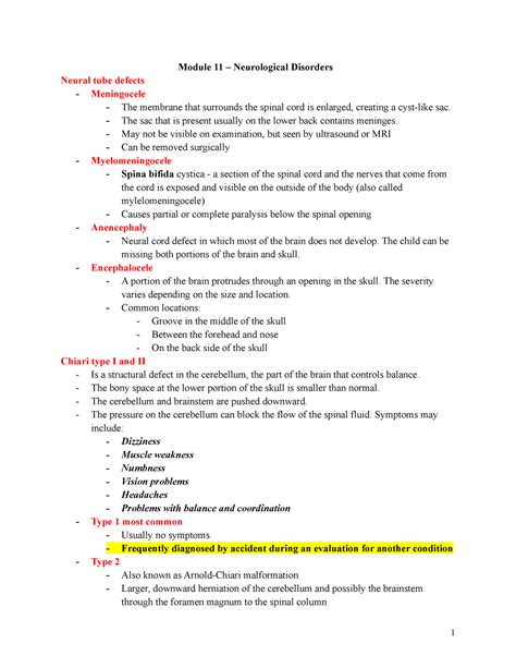 Peds Exam Extensive Review Module Neurological Disorders