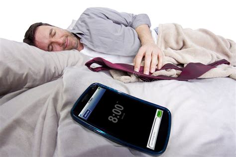 Cell Phone Alarm Clock Stock Image Image Of Sleepy Male 40479781