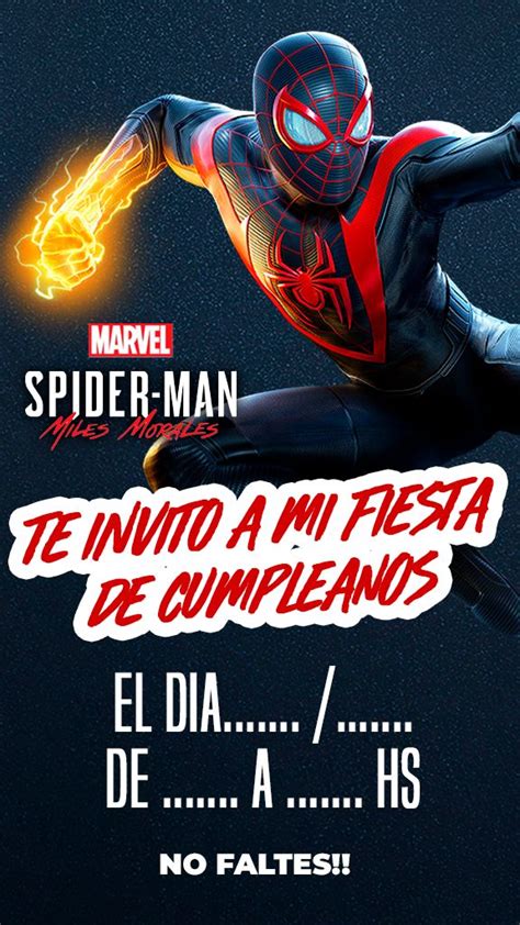 Invitacion Virtual Kit Imprimible Gratis Spiderman Miles Morales Parte