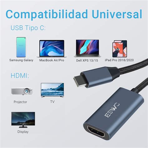 Адаптер Jeswo Usb Chdmi 4k 60hz Сребрист Emagbg