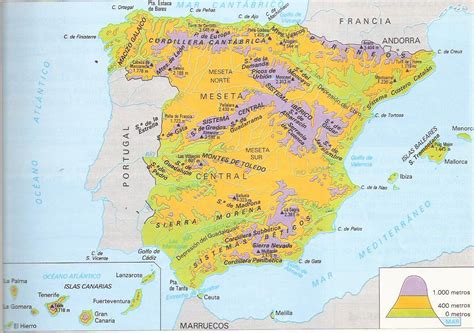 Me Gustan Las Sociales Espa A Mapa F Sico Unidades Del Relieve