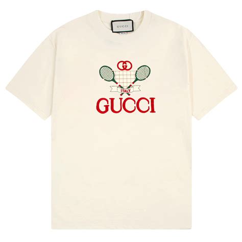 Gucci Embroidered Tennis Racquet T Shirt Oversized Silodope