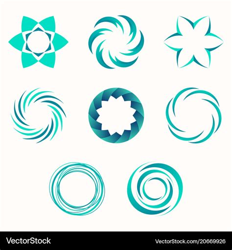 Abstract Geometric Shapes Symbols For Your Design Vector Image