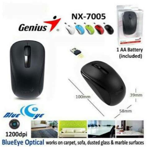 Jual ORIGINAL Mouse Wireless GENIUS NX 7005 Bisa Diatas Kaca Kota