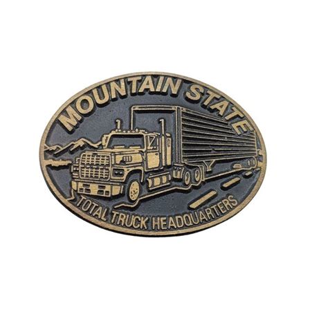 Dynabuckle Accessories Vintage Dyna Belt Buckle Brass Mountain