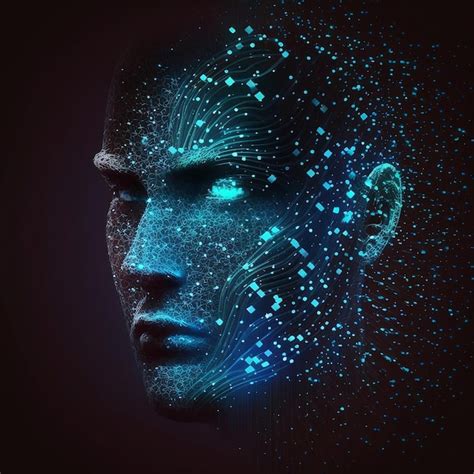 Premium Photo Abstract Digital Human Face Concept Artificial Intellegence