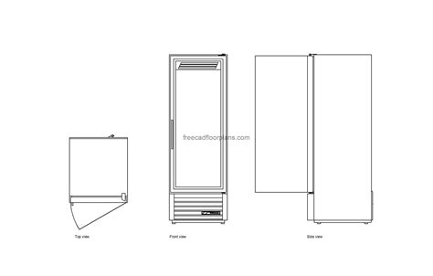 One Door Commercial Fridge, AutoCAD Block - Free Cad Floor Plans