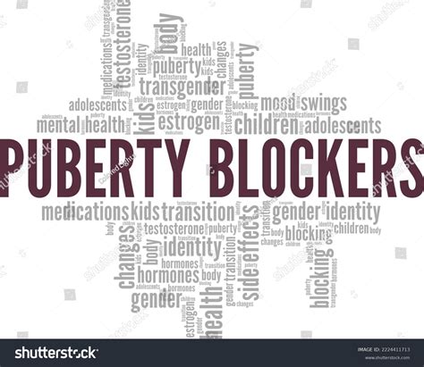 Puberty Blockers Word Cloud Conceptual Design Royalty Free Stock