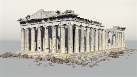 3d Model Parthenon Vr Ar Low Poly Cgtrader