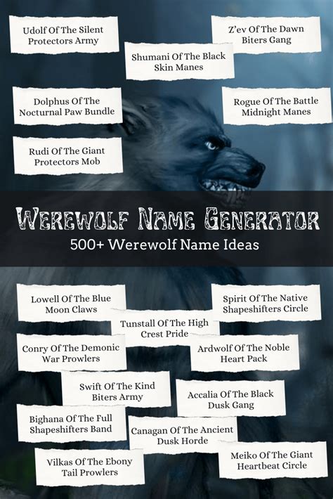 Werewolf Name Generator: 500+ Werewolf Names 🐺 | Imagine Forest