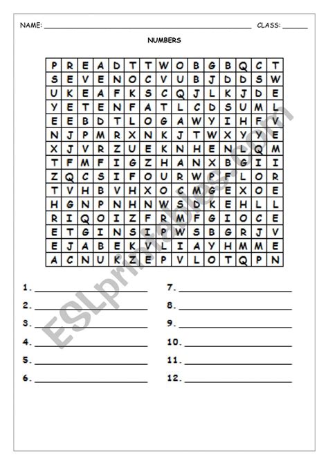 NUMBERS 1 - 12 - ESL worksheet by Jardel
