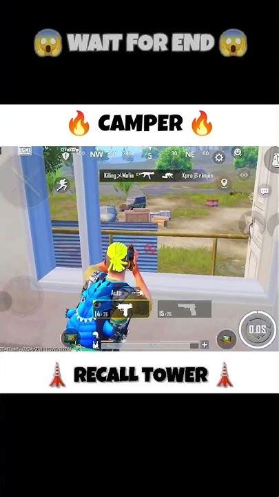 🇮🇳 Recall Tower Camper 🔥 Wait For End 😱😱 Shorts Bgmi Pubgmobile