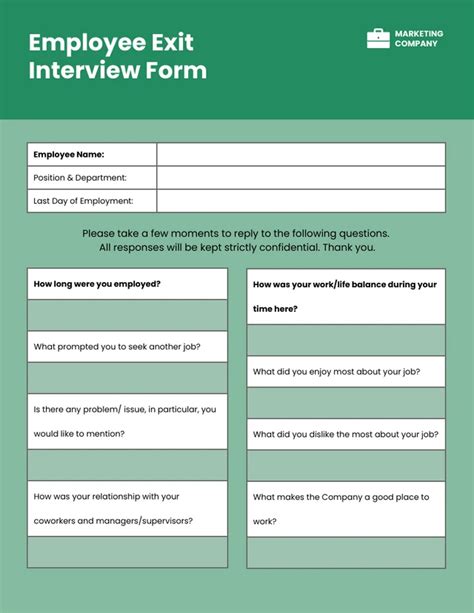 Employee Exit Interview Form Template Venngage