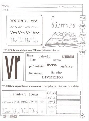 Pedagogas Da Paz Fam Lia Sil Bica Vr Atividade Vra Vre Vri Vro Vru