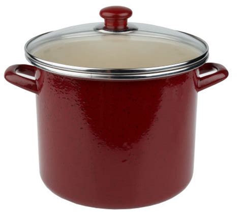 Paula Deen Speckled Enamel 8 qt. Stockpot with Glass Lid - Page 1 — QVC.com