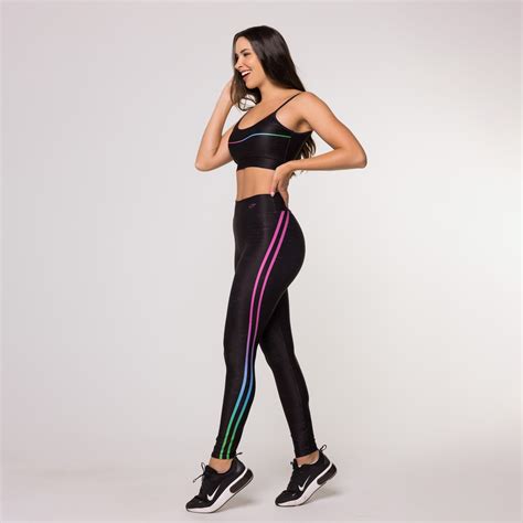 Calça Legging Degradê Suplex Estampada Fitness Feminina Lot Fitness