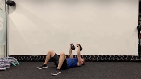 Double Kettlebell Floor Chest Press Youtube