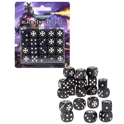 Games Workshop Warhammer 40k Black Templars Dice Set 55 51