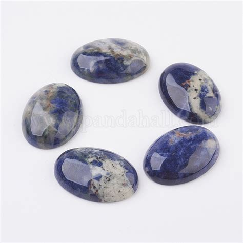 Wholesale Natural Sodalite Flat Back Cabochons Pandahall