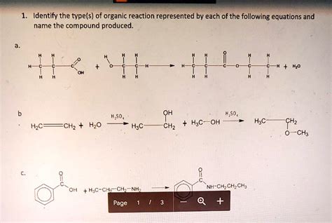 Solved Identify The Type S Of Organic Reaction Represented By Each Of