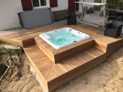 Terrasse Bois Jacuzzi Mailleraye Fr Jardin